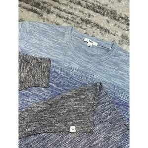 Brax Sweater Mens 52 Blue Ombre Marl Knit Crewneck Pullover Long Sleeve